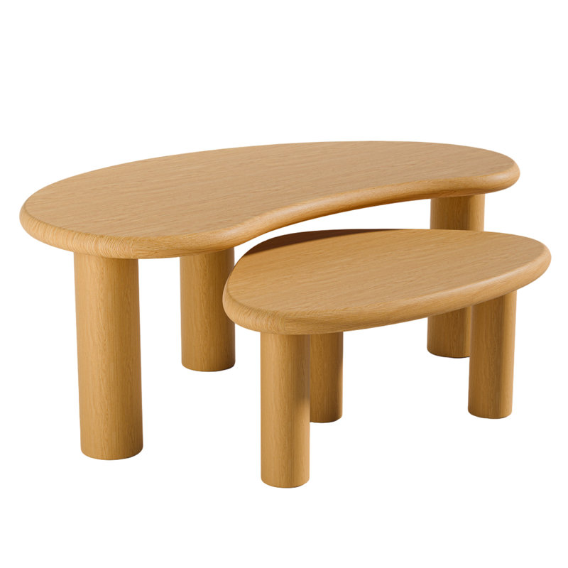 Tables basses gigognes en bois, Bois naturel