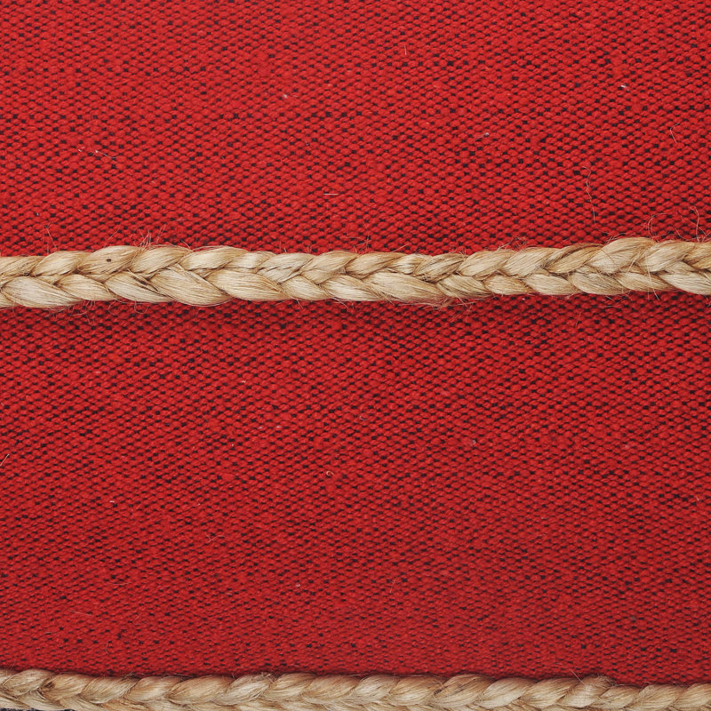 Housse de coussin en coton / jute Atlas, Rouge / bleu marine