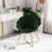Velvet Upholstered Modern Shell Shape Quilted Gold Base Accent Chair-61912768