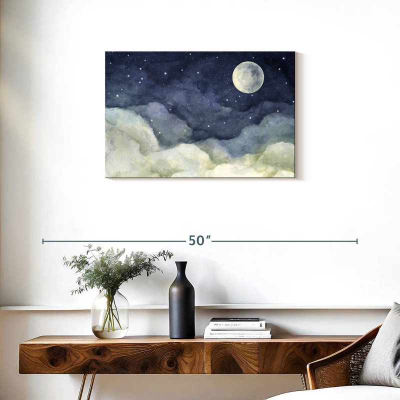 Oberle Moon And Clouds, 20" H x 30" W