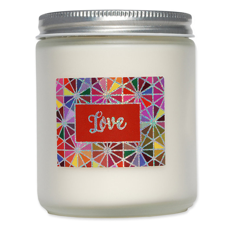 Love Scented Jar Candle with Glass Holder