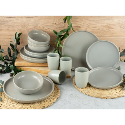 Uno Stoneware Dinnerware Set 16 Piece - Service for 4