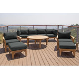 Monterey Teak 6 - Person Patio Conversation Sets with Cushions