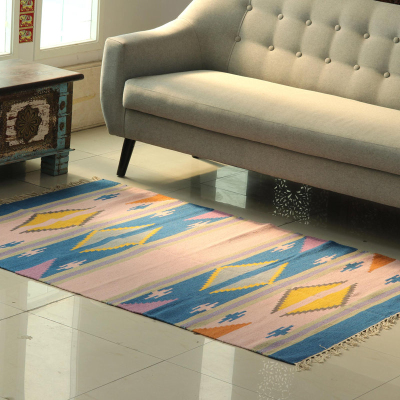 Flatweave Wool Abstract Indoor Rug