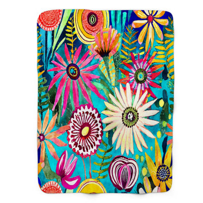 Rainbow Petal Riot Throw Blanket