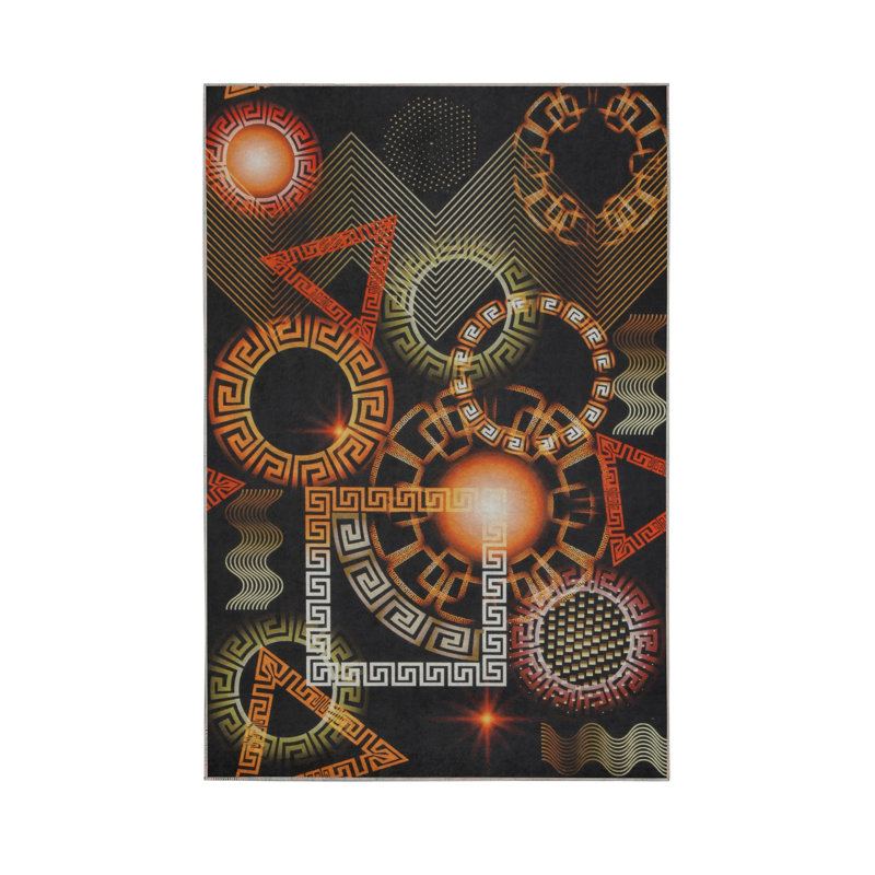 Premium Hall Carpet, 3.3 x 6.6 Feet, 100% Polyester, 0.3 in Pile Height | Antibacterial, Non-Slip Underside, Machine Washable | Elegant 3D Digital Print Design, Perfect for Entryways & Living Rooms