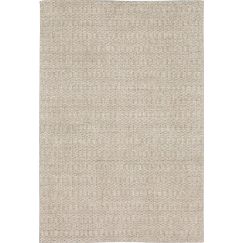 Tapis beige en laine tissé à la main, Rectangle de 5 pi x 8 pi