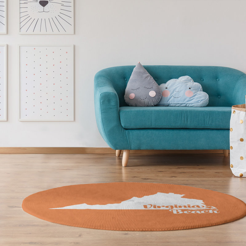 Tapis en poly-virginie beach, Rond 5 pi