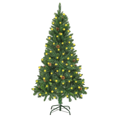 Artificial Pre-lit Christmas Tree with Pine Cones Xmas Tree Decoration