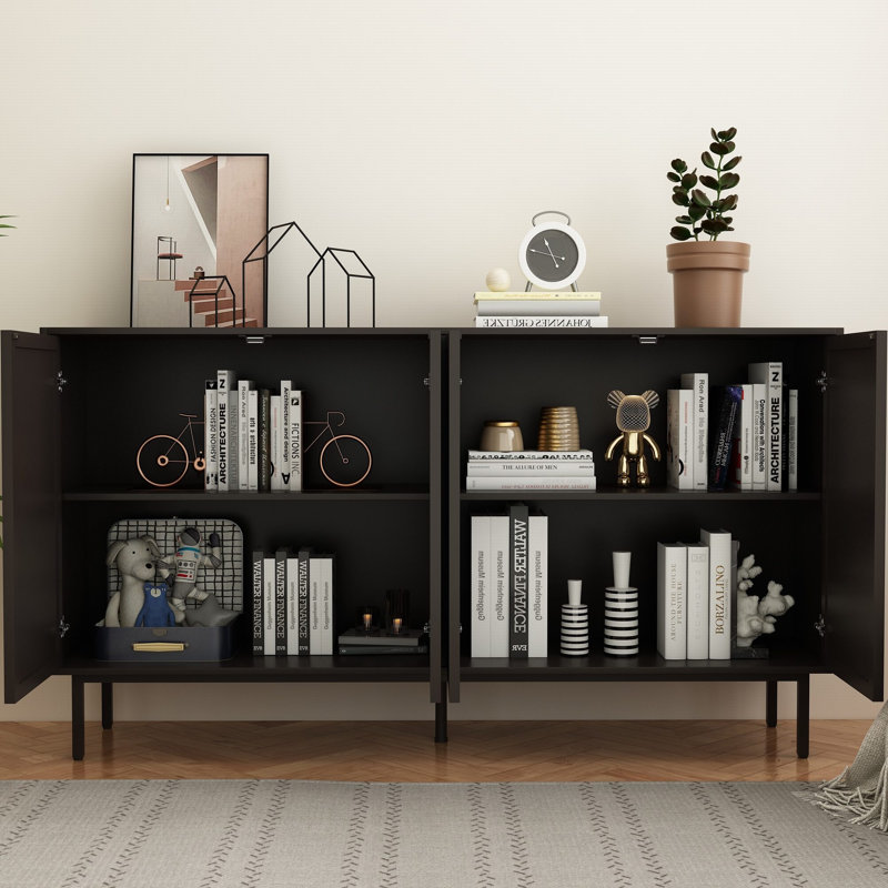 Buffet Mid-Century 60 po avec 4 portes Mid-Century