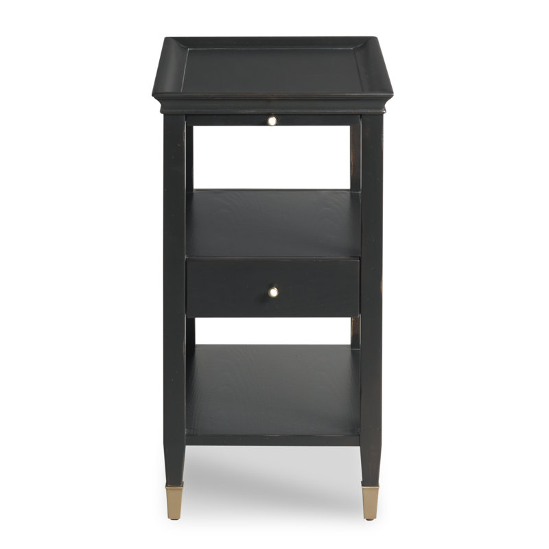 Speedwell 2 - Drawer Solid Wood Nightstand, Amsterdam Black