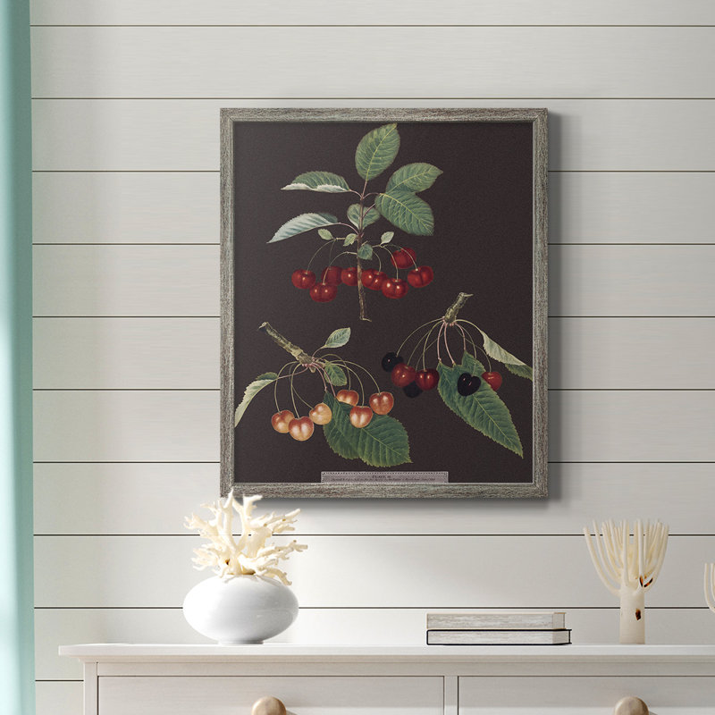 Toile encadrée de qualité supérieure Brookshaw Cherries, Argent patiné, H 24 po x l 20 po