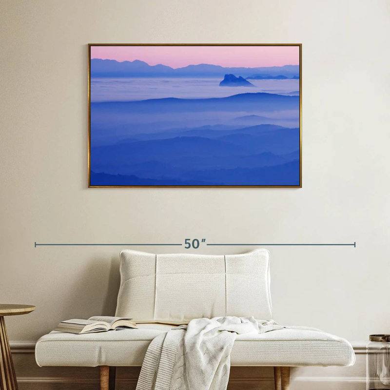 Mountain Cloudscape, Floating Frame Gold, 40" X 27"