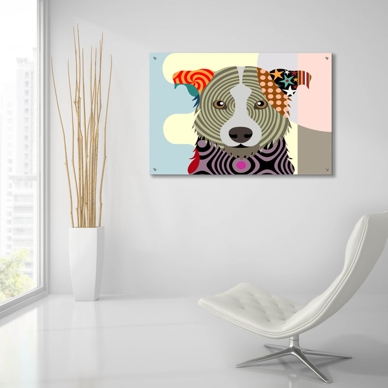 "Border Collie" par Lanre Adefioyue, H 24 po x l 36 po x P 0,2 po