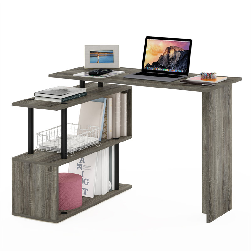 Bureau en L Kasota réversible, Chêne / Noir