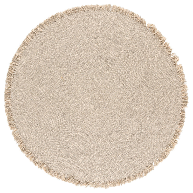 Tapis d'intérieur tressé à la main sans motif, Rond 6 pi 0 po x 6 pi 0 po