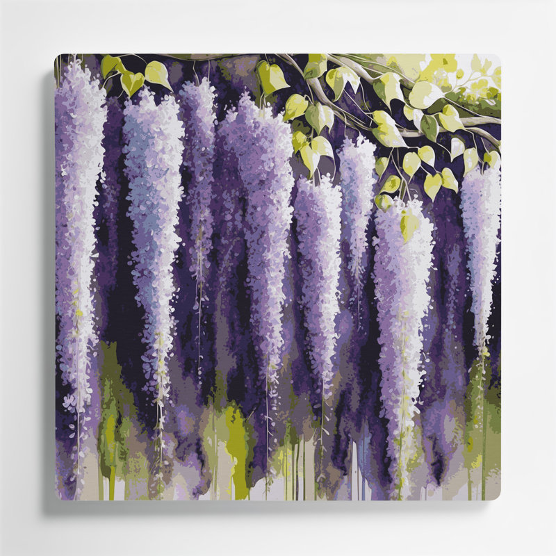 Art mural en métal Botanical Wisteria, H 192 po x l 192 po x P 0,05 po