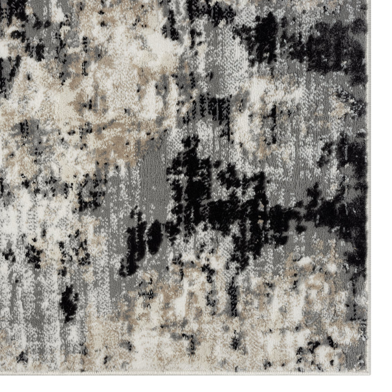 Mareo Machine Woven Abstract Area Rug, Rectangle 5'12" x 7'8"