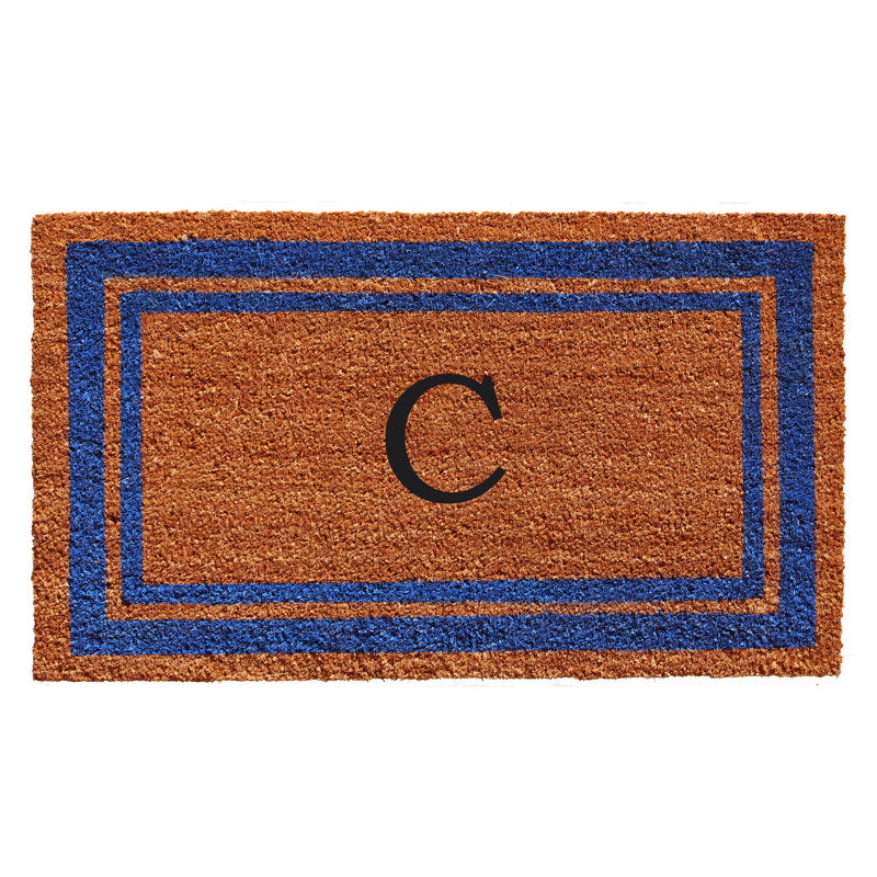 Tapis d'entrée antidérapant Stortz, Bleu / Brun, C, Rectangle 2 pi x 3 pi