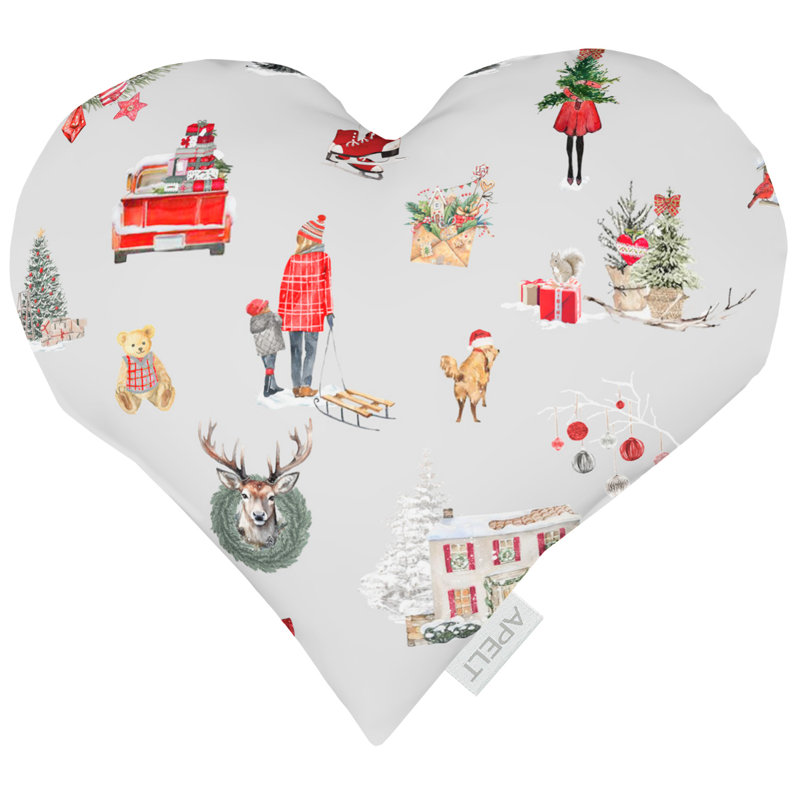 Winterwelt Cushion, Grey/Brown/Blue, Rectangular, 30cm x 32cm