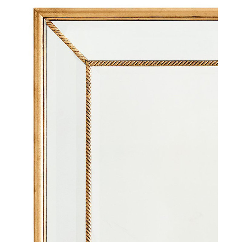 Gilded Roped Rectangle Beveled Mirror