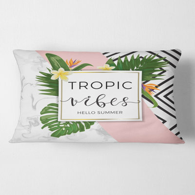 Housse de coussin rectangulaire et insert Tropic Vibes on Triangular Geometrics
