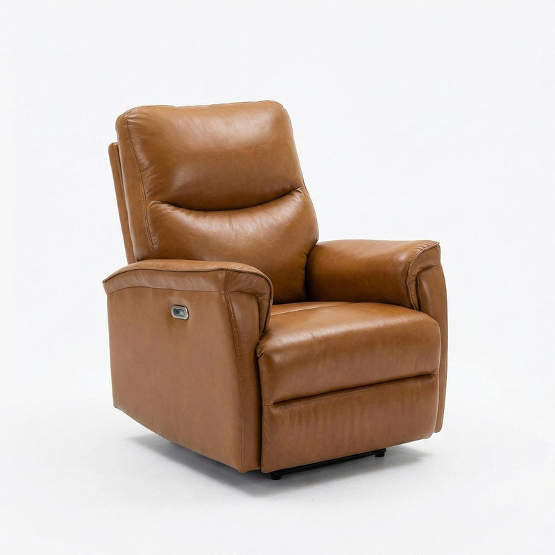 Power Swivel Recliner Chair – PU Leather Electric Reclining Armchair with 270° Swivel, 38.6” Wide Seat, 350 lb Capacity for Living Room, Bedroom