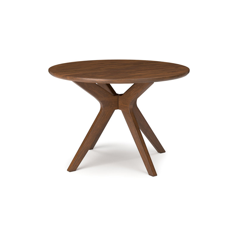 Brown Round Extendable Wood Dining Table
