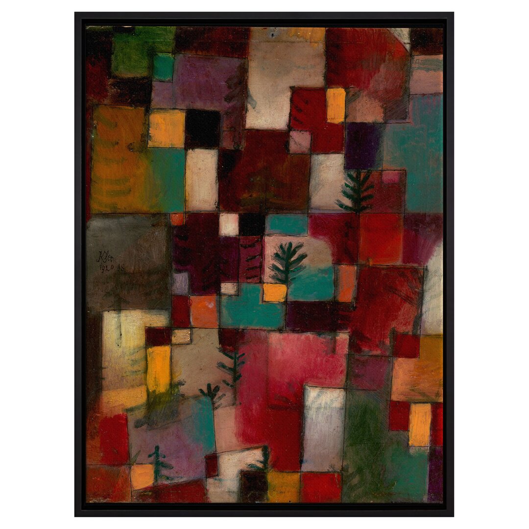 Gerahmtes Leinwandbild Red-Green and Violet-Yellow Rhythms von Paul Klee