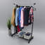 83" Adjustable Rolling Clothes Rack Garments Rail Stand with Wheels & Lower Storage Shelf
