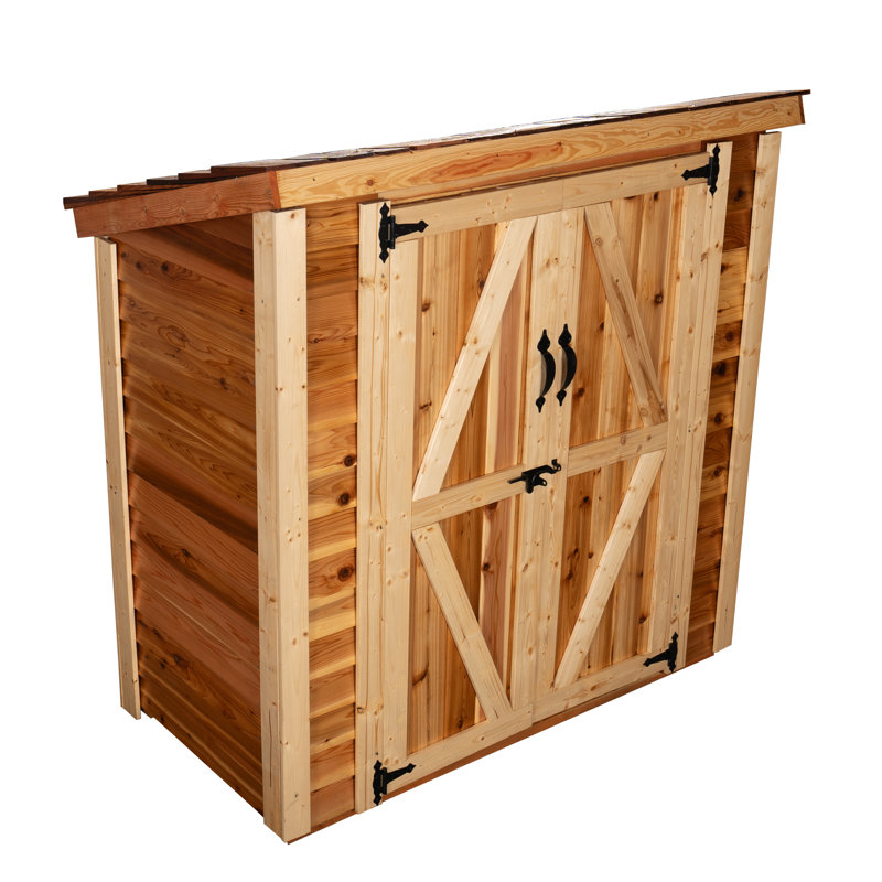 6 ft. W x 3 ft. D Western Red Cedar Lean-To Storage Shed | Dutch Door | DIY Kit