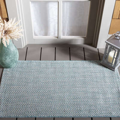 Casmir Aqua/Grey Indoor/Outdoor Rug