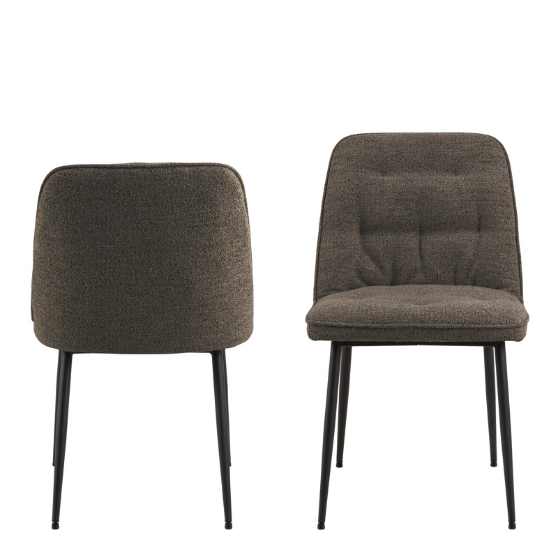 Washingtonville 84cm H Tufted Cotton Blend Upholstered Side Chair, 2, Grey