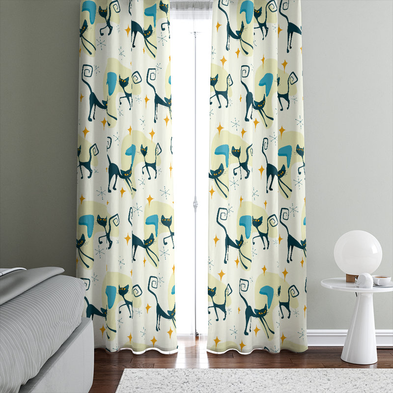 Semi Sheer Curtain Pair, 40" W x 82" L