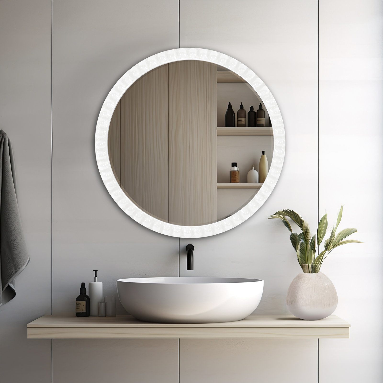 Darlene 30" Mirror, White