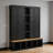 Black Farmhouse-Style 4-In-1 Entryway Coat Rack Features 6 Hooks, Wood-Grain Bench, Open Compartments And Shoe Storage Bench, Perfect For Living Rooms And Hallways.-1252718812