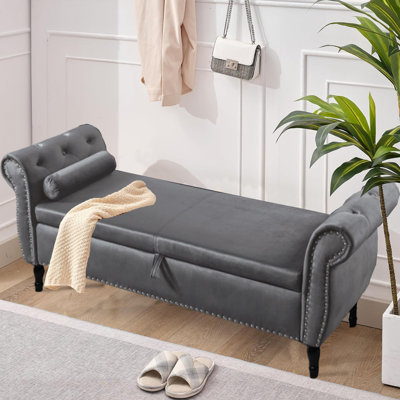 Kayllum Velvet Upholstered Storage Bench