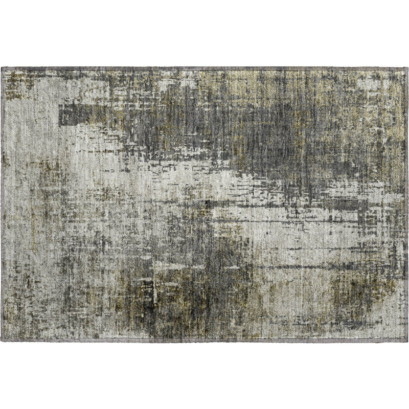 Premium Machine Washable Prisco Taupe Rug, Rectangle 1'8" x 2'6"