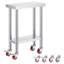 Table de travail en acier inoxydable avec roulettes 24 x 12 x 32 pouces Table de préparation avec 4 roulettes Table de travail robuste pour la cuisine commerciale