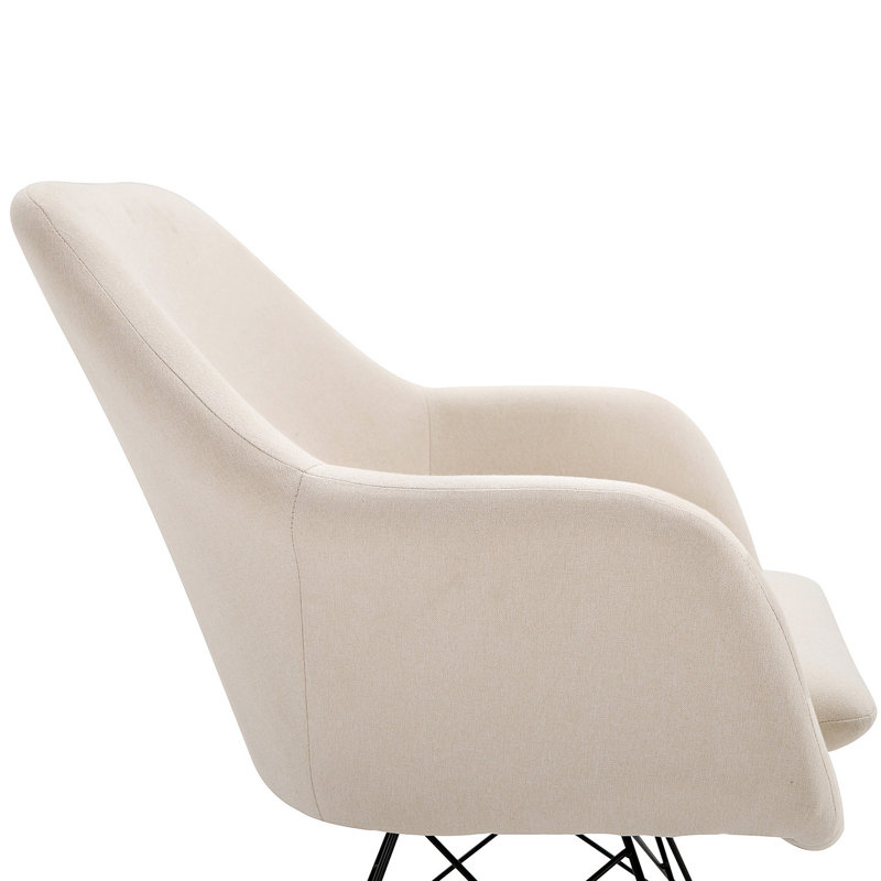 Chaise berçante rembourrée, Beige