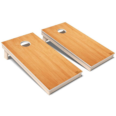 Honey Oak Wood All-Weather Composite Cornhole Board Set