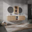 Meuble-lavabo mural avec lavabo et armoire latérale, portes à fermeture en douceur
