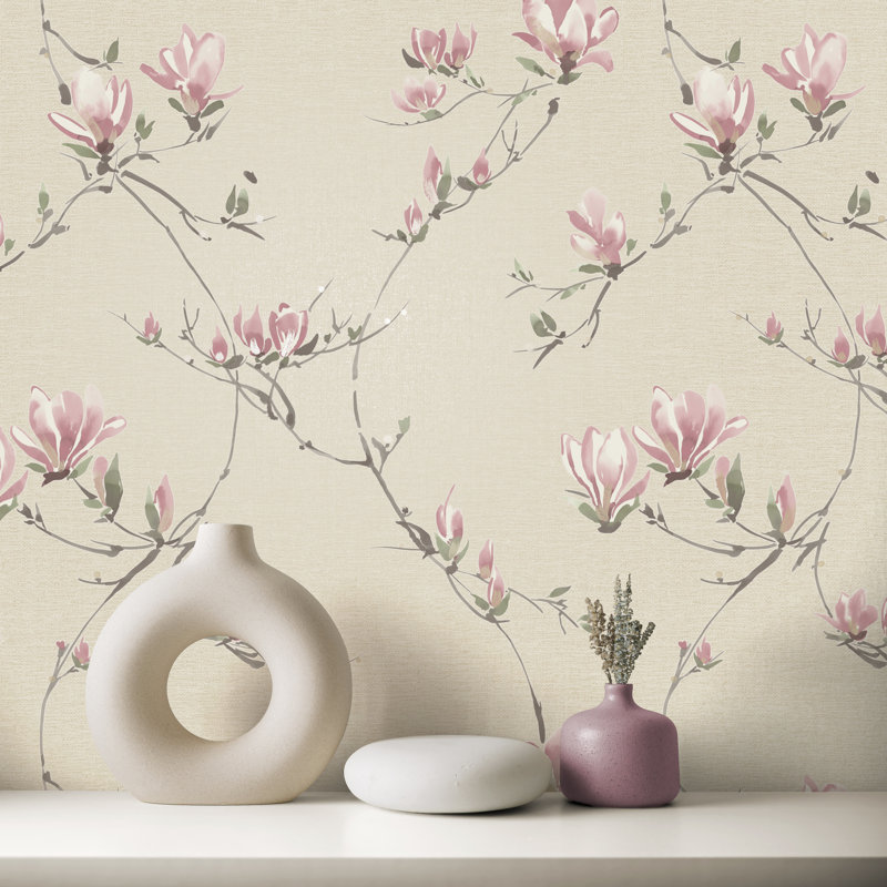 Isla Floral Luxury Textured Vinyl Wallpaper, Grey