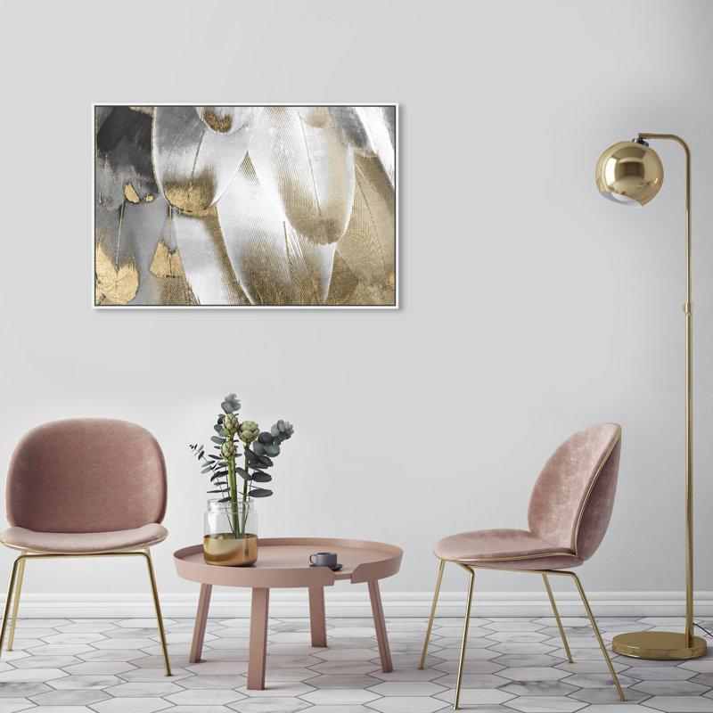 " Royal Feathers ", 30" W x 20" H, White Framed