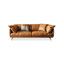 Canapé modulaire orange en cuir véritable-129605634