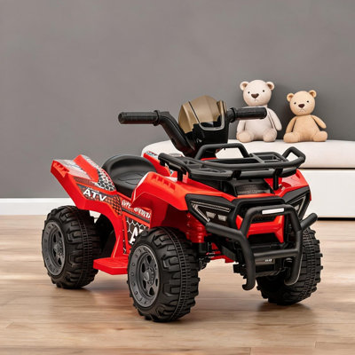 Steel and PP Electric Ride-On Quad ATV for Young Toddlers, Deep Red – 27.5-Inch Outdoor Adventure Toy with Music and Simple Controls