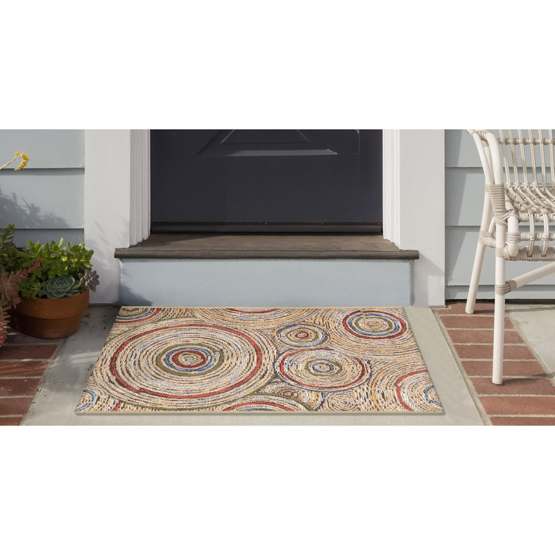 Tollette Geometric Synthetic Non-Skid Kitchen Mat, Rectangle 2' x 2'10"
