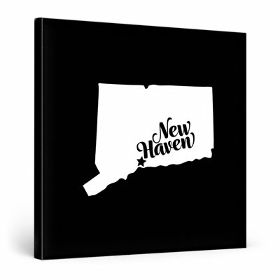 New Haven Connecticut — State Silhouette — Canvas Wall Art