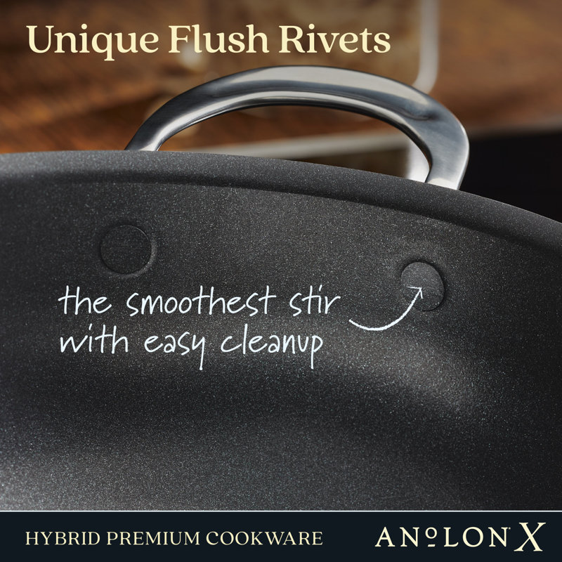 Anolon X Hybrid Cookware Nonstick Aluminum Nonstick Casserole Pan With Lid, 4-Quart