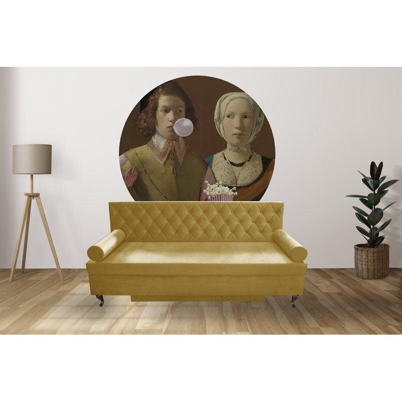 Glamour 3 Seater Sofa Bed, Gold